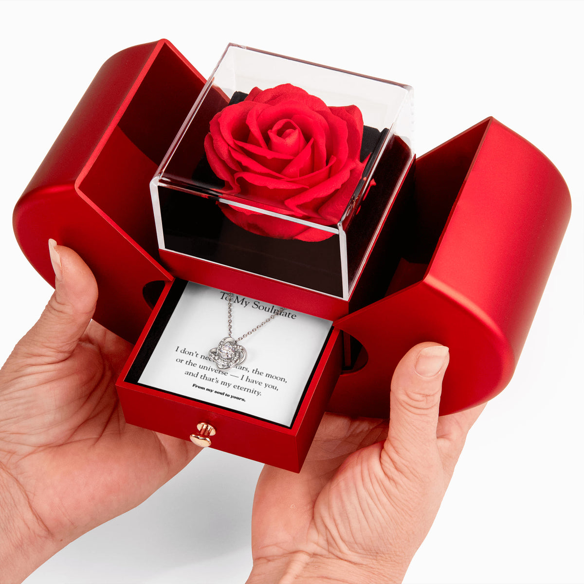 To My Soulmate – Eternal Love Necklace With Elegant Rose